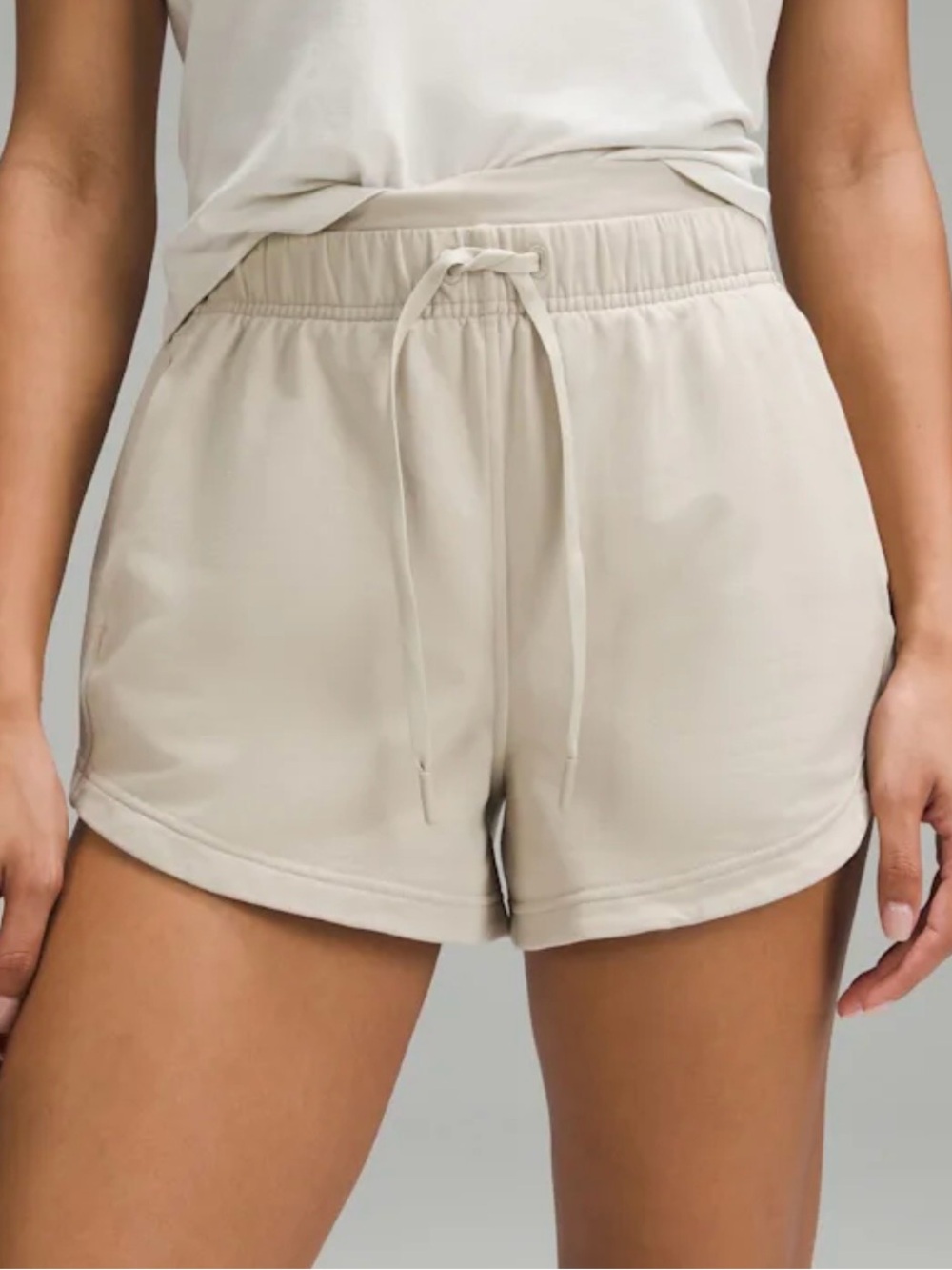 lululemon inner glow short mojave tan cotton blend 4 W7BDRS